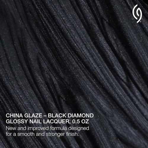 China Glaze CG Nail Lacquer - Black Diamond Glitter Nail Polish, Quick Dry & Chip Resistant, 0.5 fl oz