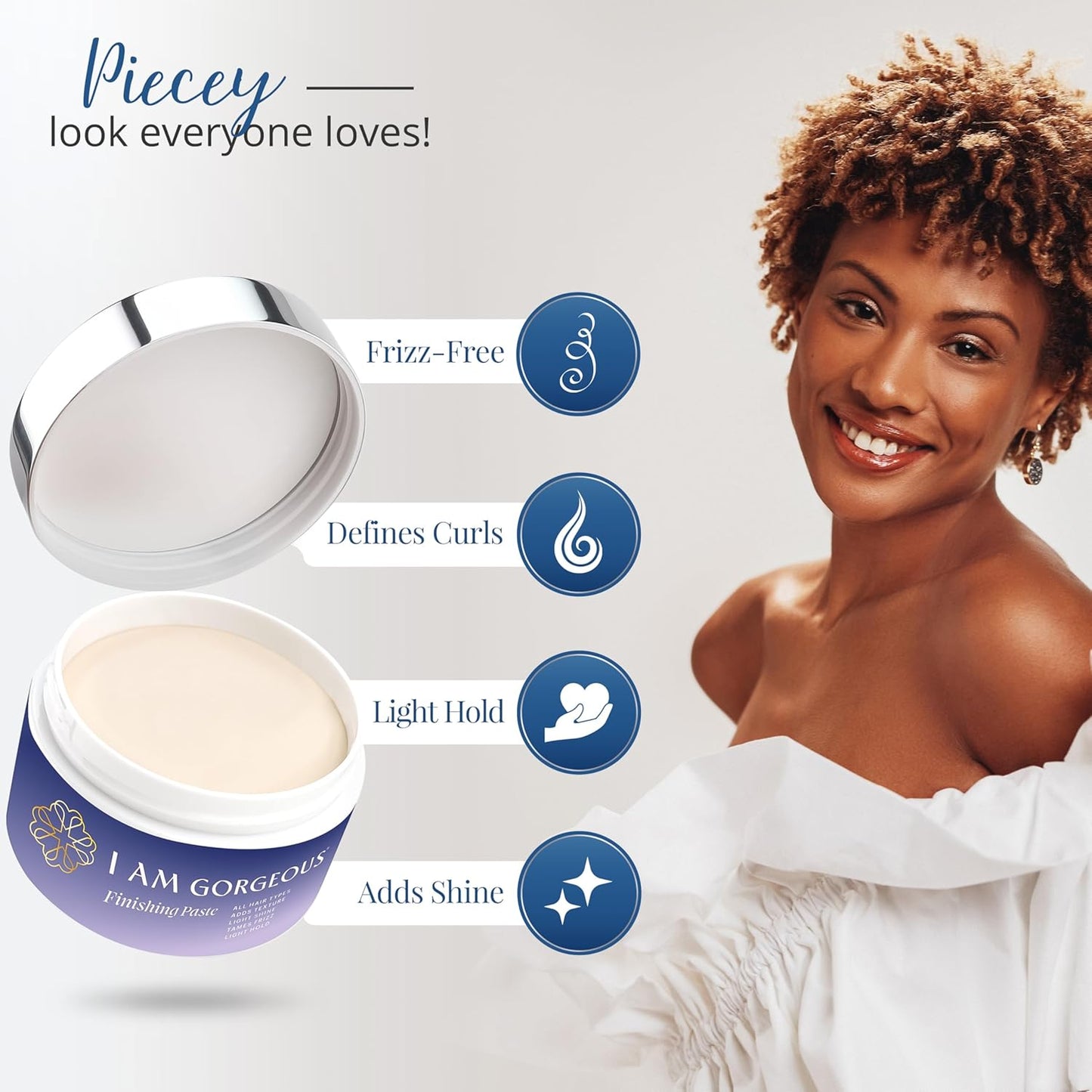 **I Am Gorgeous Hair Paste - Soft, Flexible Hold Texture Paste for All Hair Types | Women’s Styling Solution**