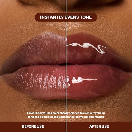 Cake Theory POUND CAKE Lip Tone Equalizing Oil - Hydrating, High-Shine Blurring Formula | 0.23 oz, Purple Brown Tint