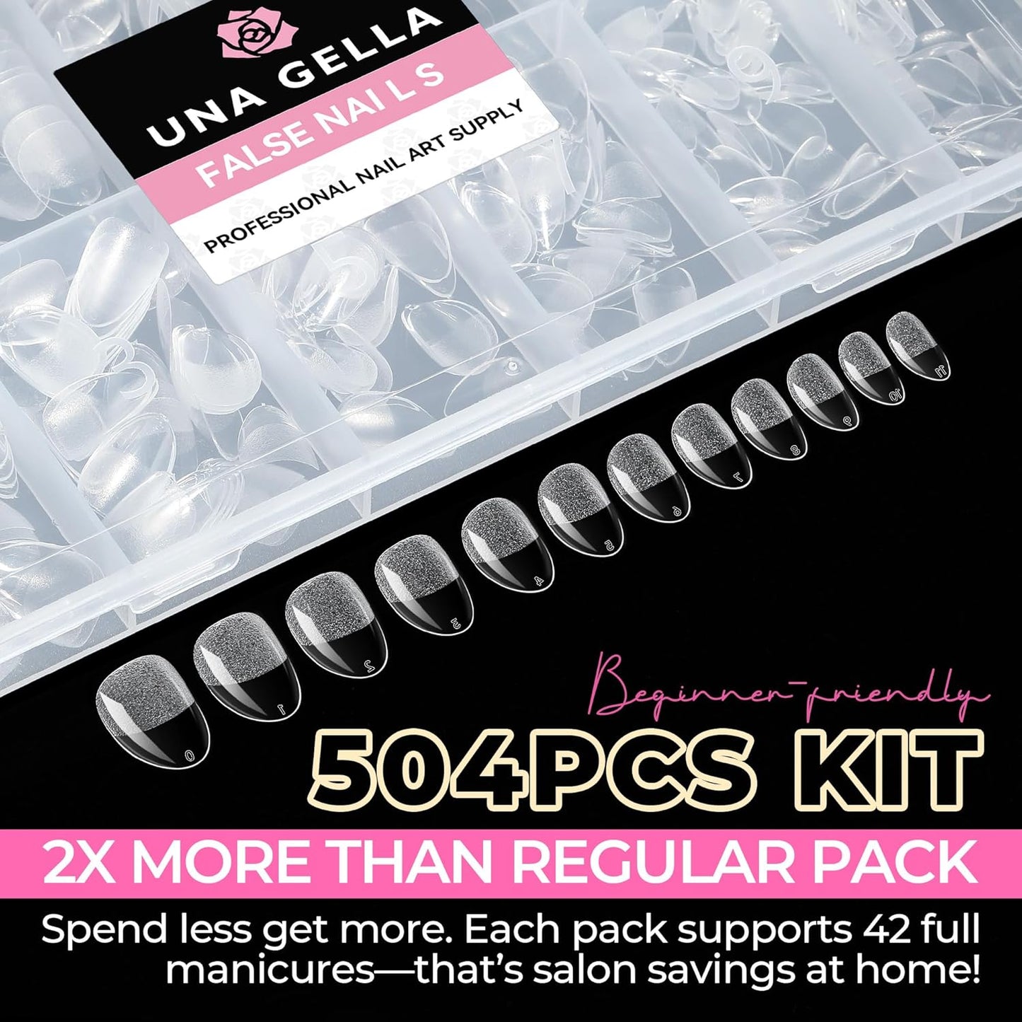 UNA GELLA Gel Nail Glue, Solid Nails Gl ue Gel 40g Lamp Curing Needed Soak Off G LUE Strong Nail G LUE G el for Acrylic Fake Nails Tips Extension Press On Nails for Gelly Tips