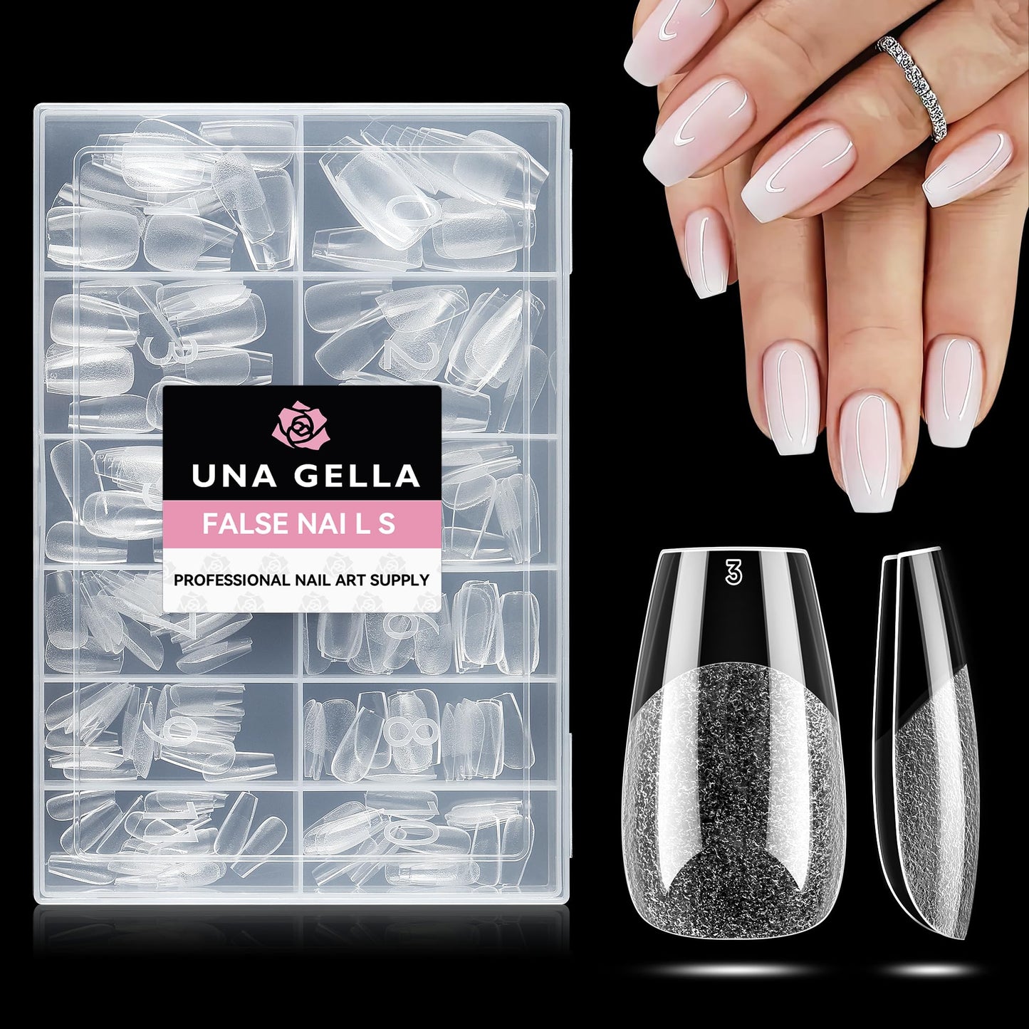 UNA GELLA GEL NAIL TIPS FOR ACRYLIC NAIL TIPS SOFT GEL TIPS
