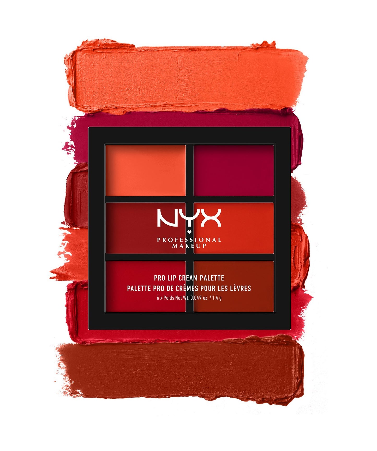 NYX PROFESSIONAL MAKEUP Pro Lip Cream Palette, The Reds, 0.317 Ounce