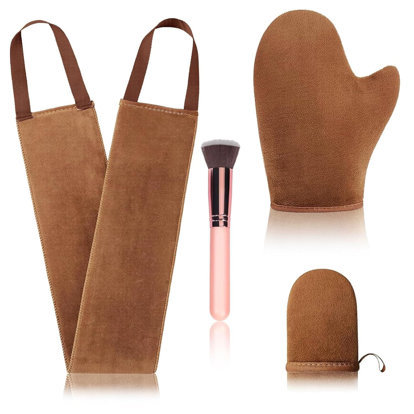 Skiennix Self Tanner Mitt Applicator Kit - Streak-Free, Reusable & Washable | 4 Pcs for Face & Body