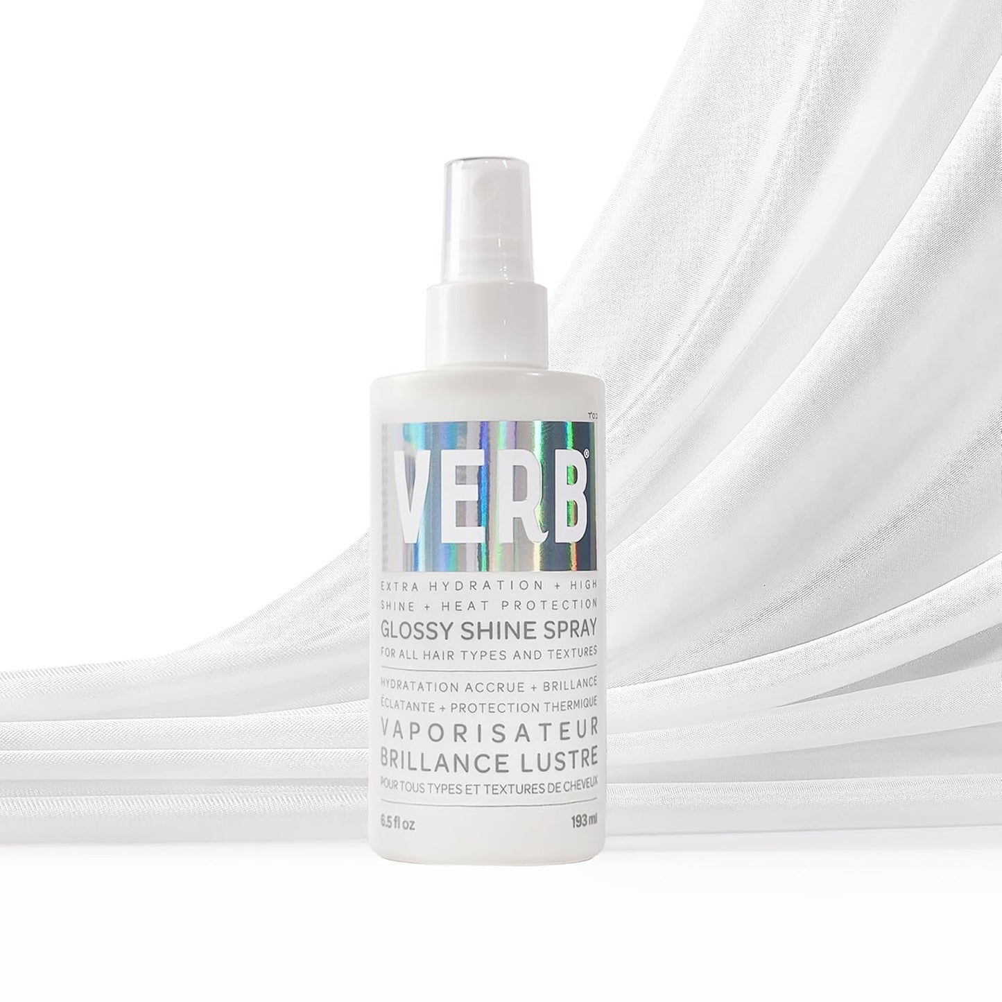 VERB Glossy Shine Spray - Moisturizing Heat Protection for High Shine Styling - Vegan & Paraben-Free