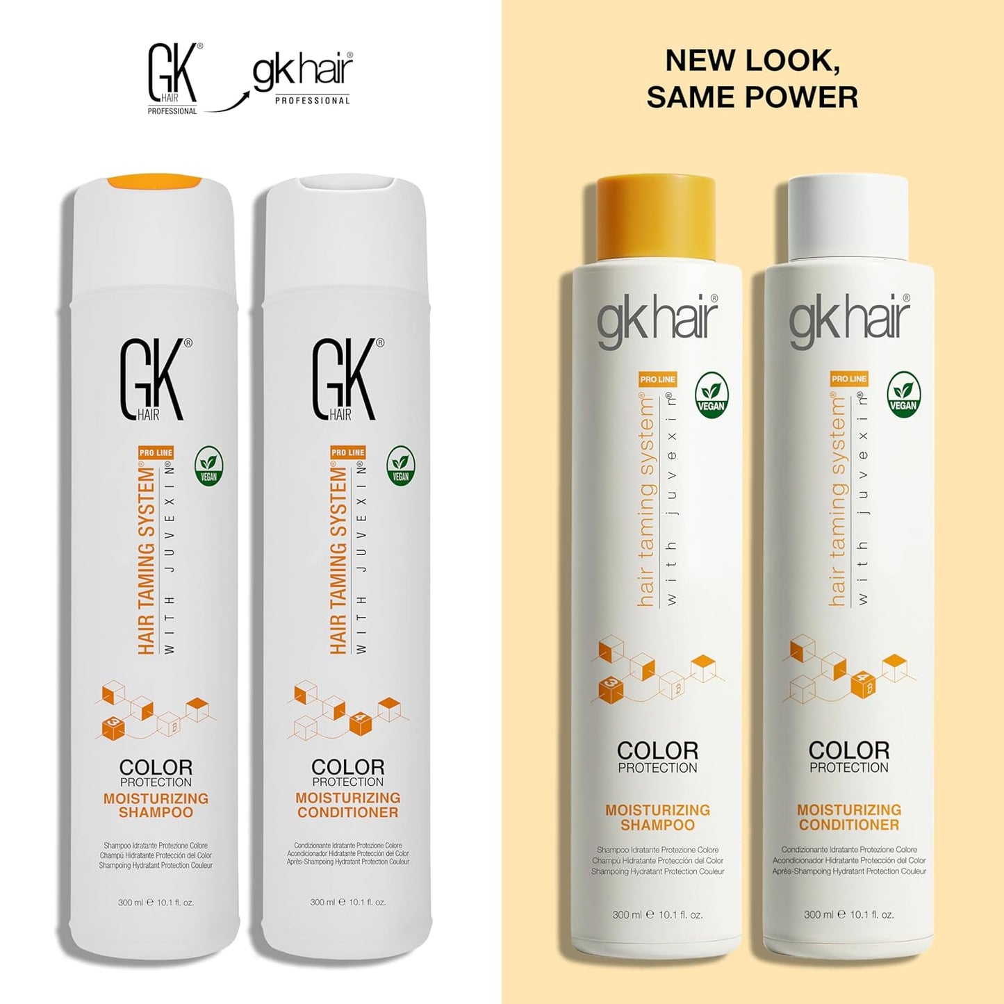 GK HAIR Moisturizing Color Protection Shampoo & Conditioner Set - Hydrating Formula for Dry, Coarse & Color-Treated Hair | 10.1 Oz