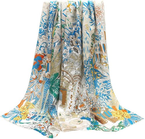 ANDANTINO 100% Silk Scarf - Large 43" Lightweight Square Headscarf & Shawl for Women | Gift-Ready Packaging