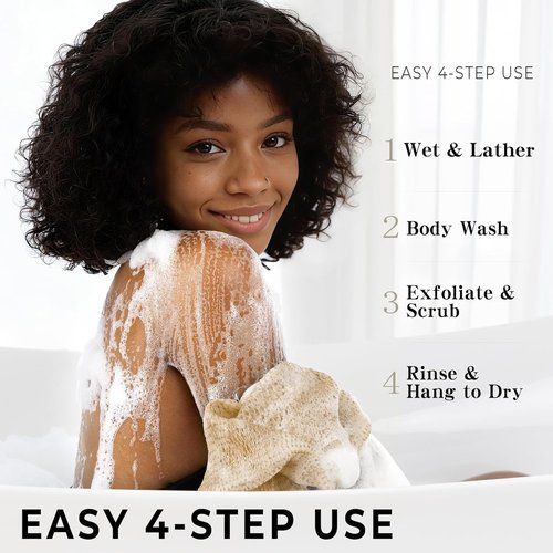 African Net Sponge | Authentic Exfoliating Body Scrubber - 3 Pieces for Shower & Bath Essentials
