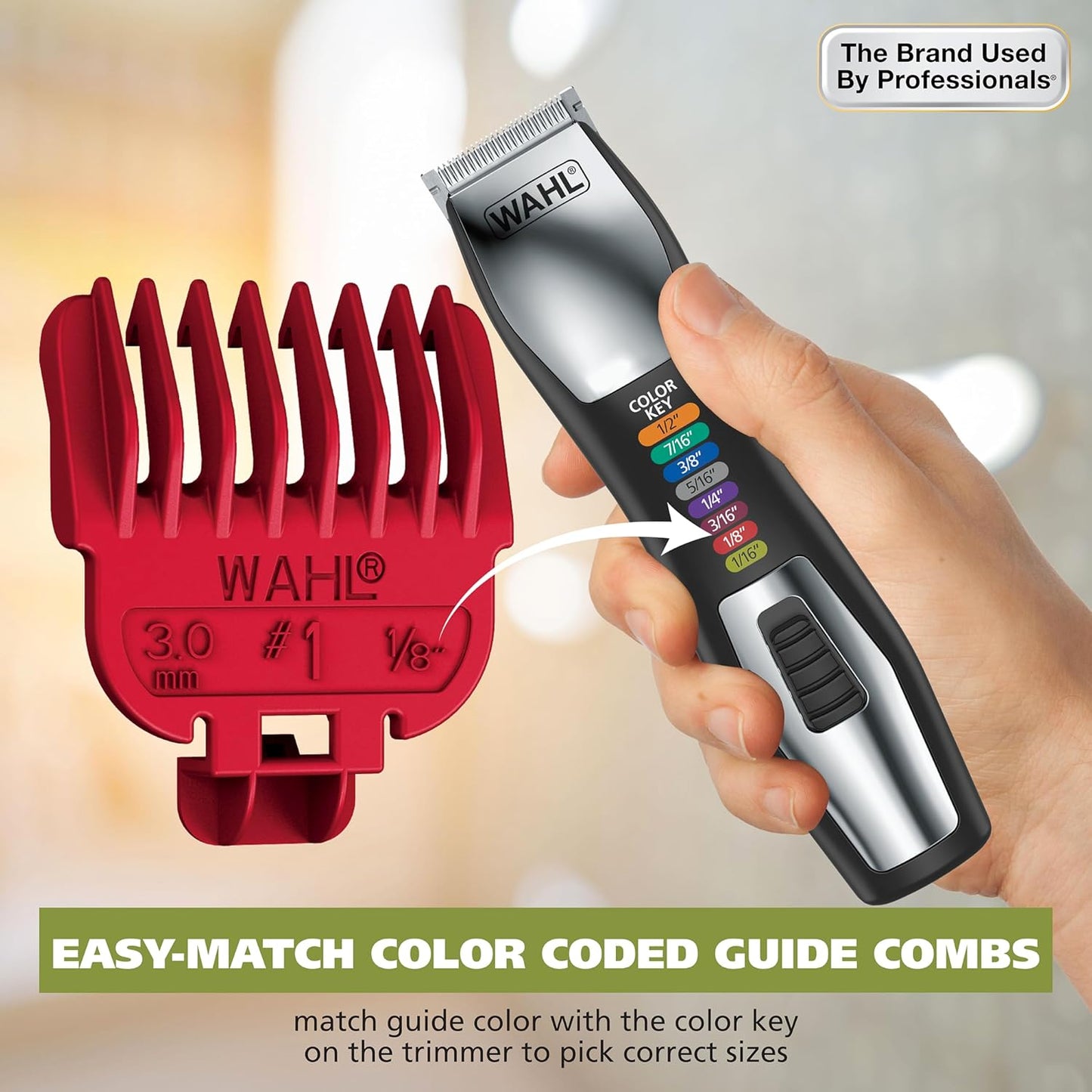 Wahl Color Pro Rechargeable Cordless Beard Trimmer - All-in-One with Detail Eyebrow & Nose Hair Trimmer