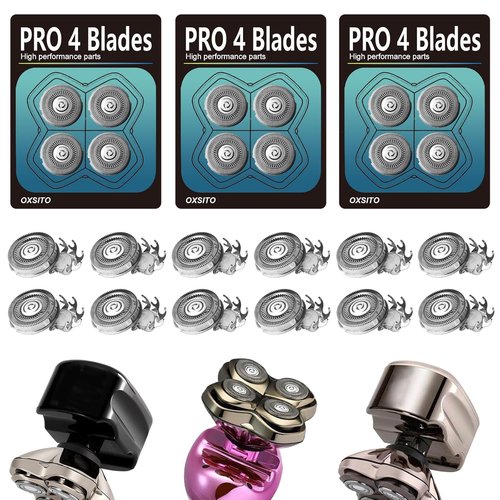 Gold PRO | 12 Pack Precision Replacement Blades for Head, Face & Body Grooming