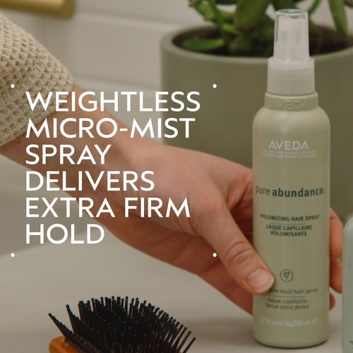 Aveda Pure Abundance Volumizing Hair Spray | Extra Firm Hold | Hair Spray for Thin Hair | with Kaolin Clay, 6.7 Fl Oz