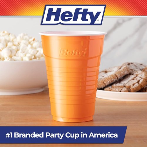 Hefty Disposable Plastic Cups - 16 Ounce Assorted Colors | 100 Count Party Pack