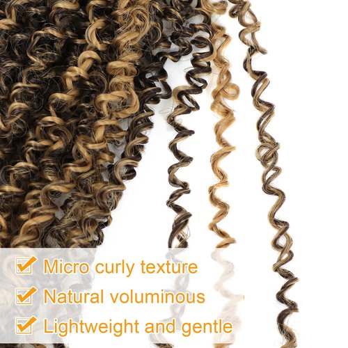 Aksice 10 Inch 8 Packs Yanky Twist Crochet Hair for Women Pre-looped Mini Twist Hair Bohemian Passion Twist Crochet Hair Boho Crochet Braids Synthetic (4H27)