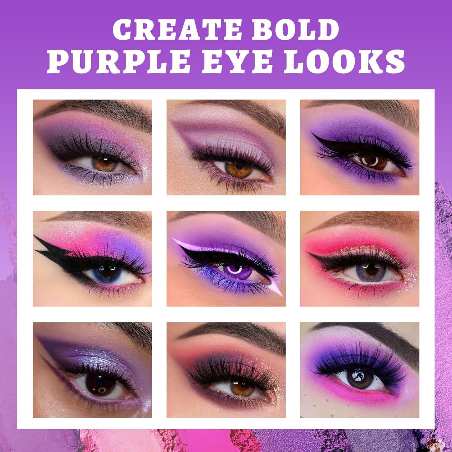 UCANBE Eyeshadow Palette Set - 2pcs Green & Purple Shimmer Matte Metallic Colors | Includes Soft Brush for Halloween Cosplay