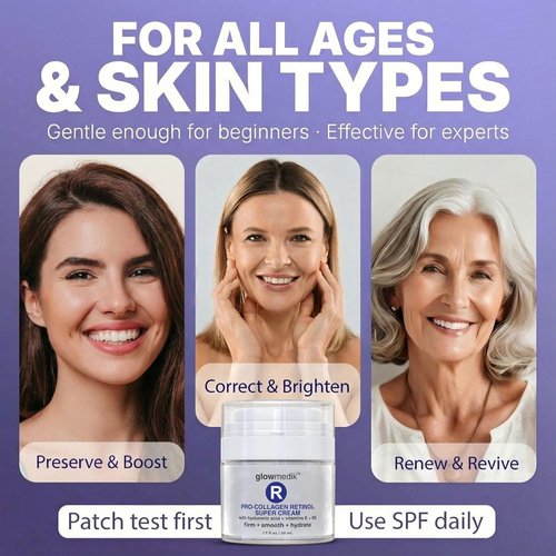 Regine Switzerland Anti-Aging Face Cream - Retinol & Hyaluronic Acid | Pro-Collagen Night Moisturizer for Fine Lines & Wrinkles - 1.7 fl oz