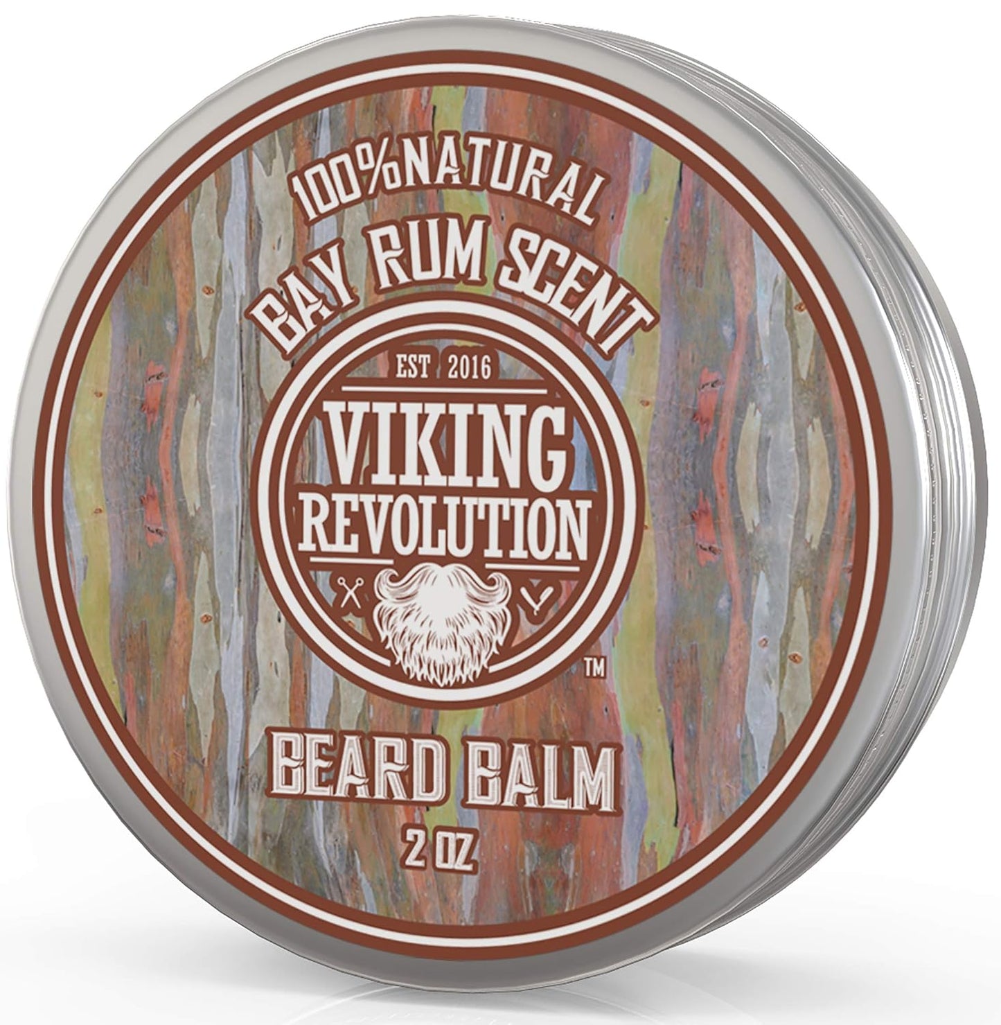 Viking Revolution Bay Rum Beard Balm - Nourishing Beard Butter with Argan & Jojoba Oil | 2oz, Softens & Moisturizes
