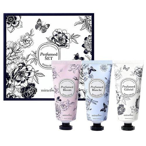 MIRACLAIR Perfumed Hand Cream Set - Long-Lasting Moisturizing & Wrinkle Care | 3 Scents, 100ml Each