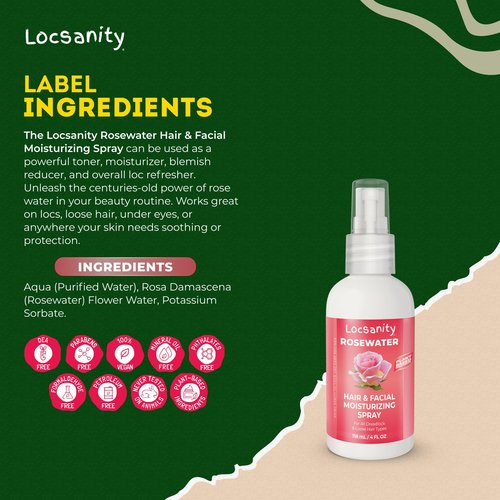 Pure Rosewater Hair and Facial Spray