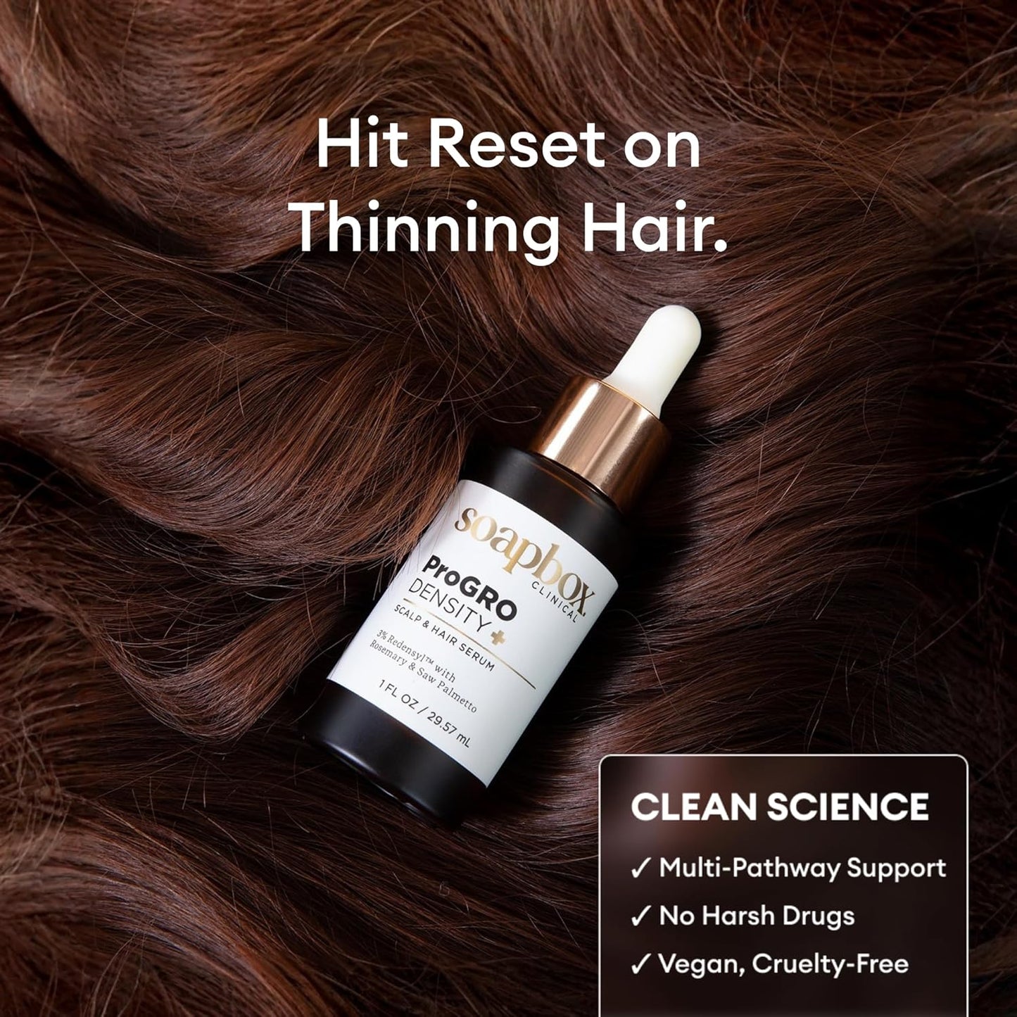 Soapbox ProGRO Density+ Scalp & Hair Growth Serum - Clinically-Tested Formula with 3% Redensyl | 1 oz, 1 Month Supply