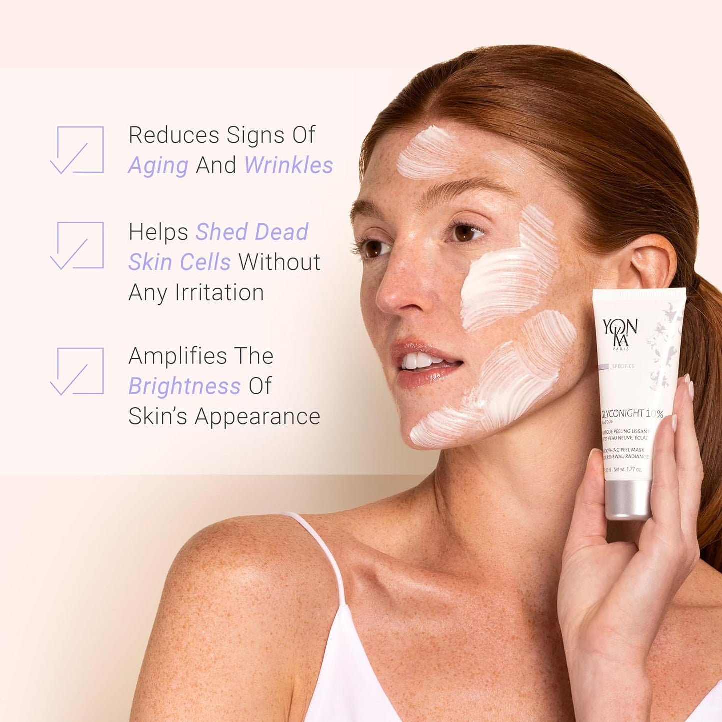 Yon-Ka Glyconight 10% Peel Masque - Anti-Aging Face Mask for Skin Renewal & Pore Reduction