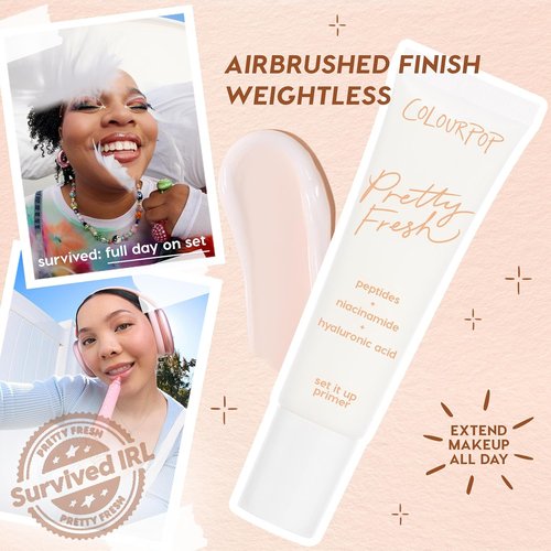 ColourPop Pretty Fresh Makeup Prep & Set Duo - Weightless Cream-Gel Primer & Ultra-Fine Mist Setting Spray for Hydration & Shine Control