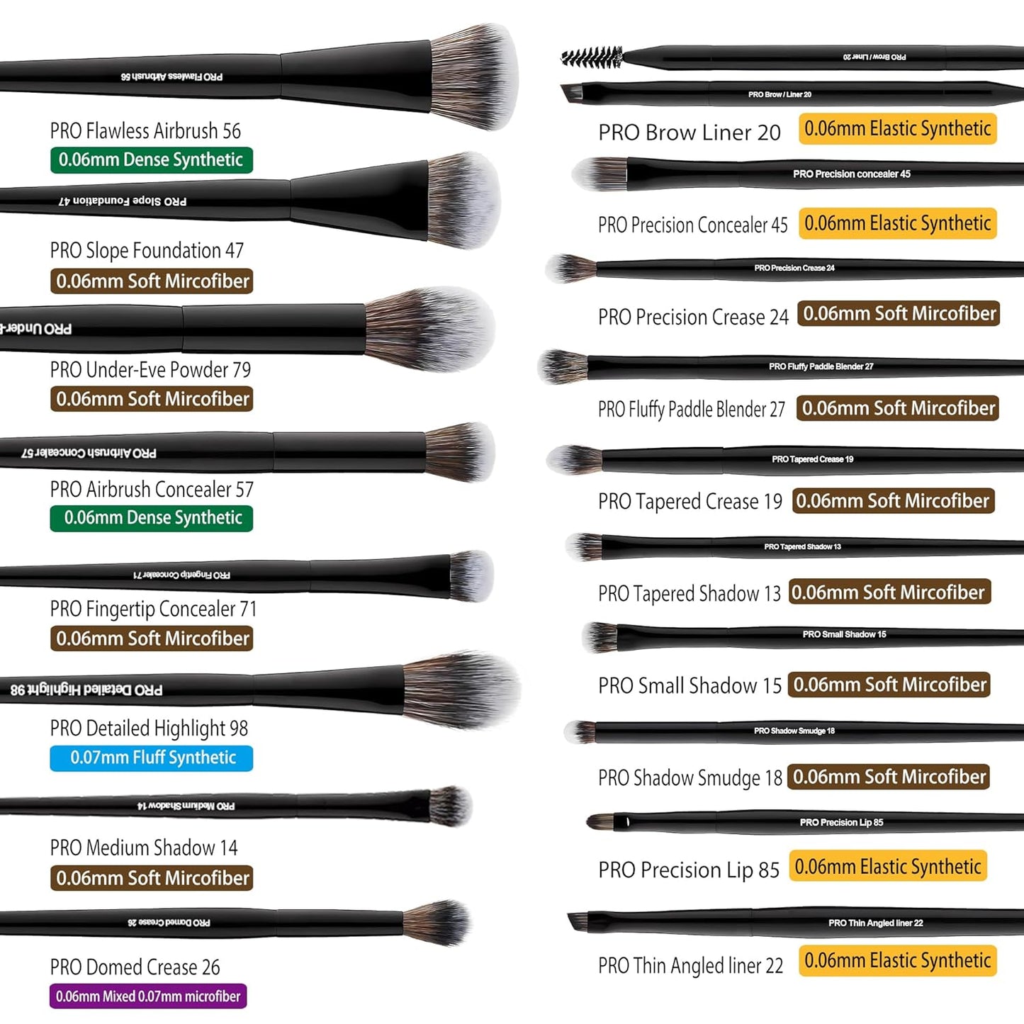 Bueart Design 32-Piece PRO Grade Makeup Brush Set - Ultra-Soft Synthetic Brushes with Large Holder | Classic Black