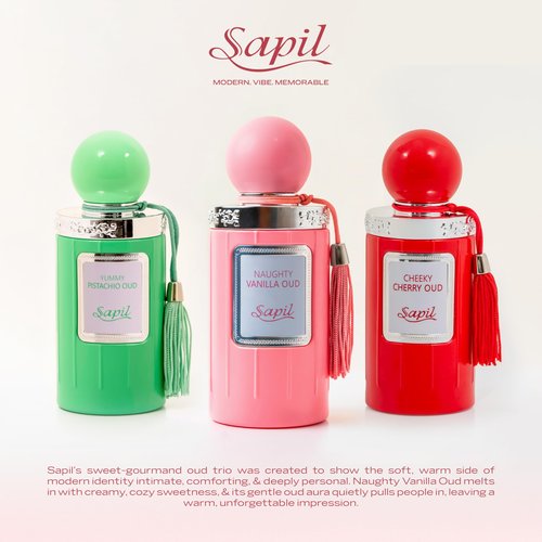Sapil Naughty Vanilla Oud Eau de Parfum – Long Lasting Unisex Gourmand Perfume | Vanilla, Honey & Amber Notes | Sweet Warm Oud Fragrance | 3.4 oz / 100ml
