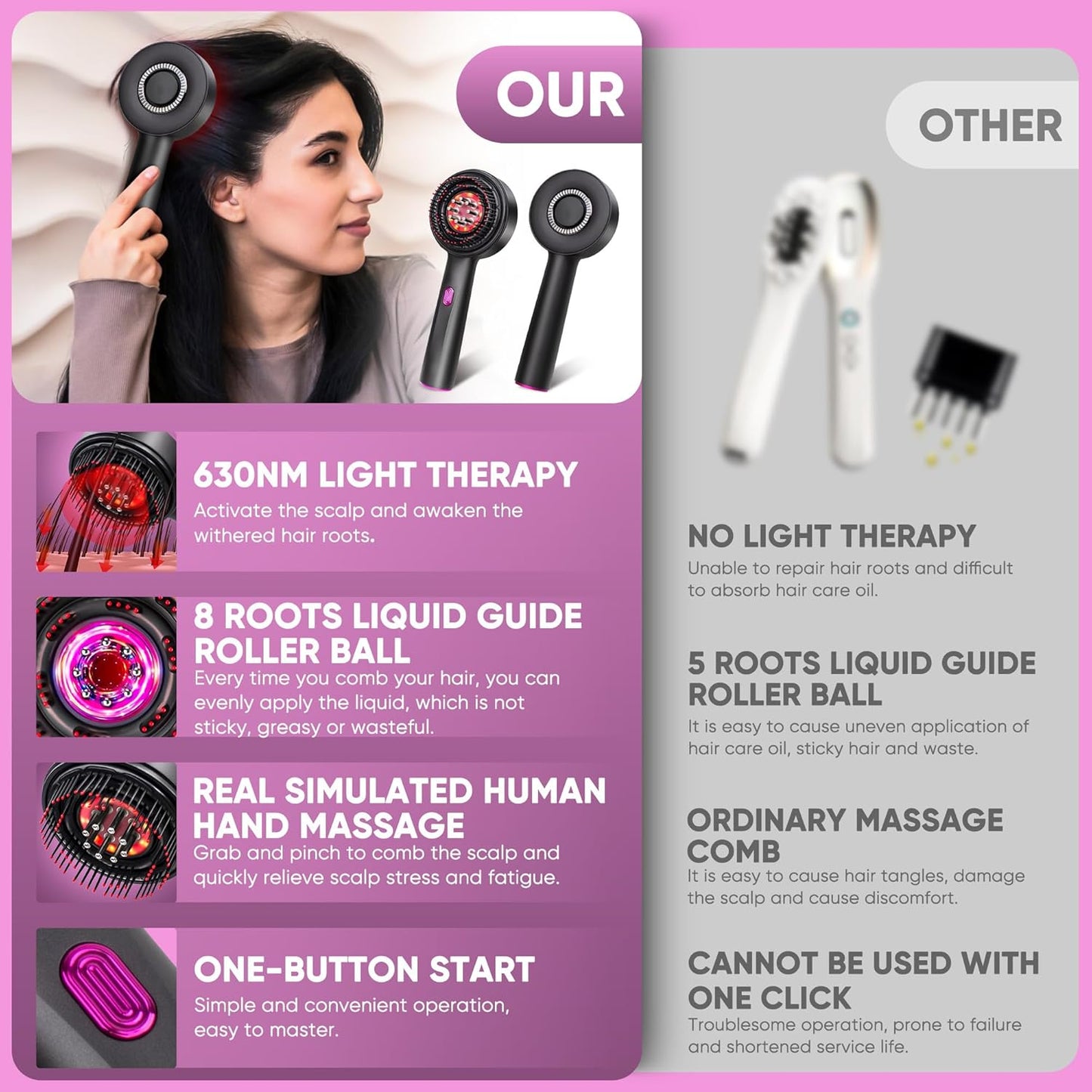 Skiennix 3-in-1 Scalp Massager - Electric Hair Growth Oil Applicator | IPX7 Waterproof Design