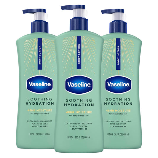 Vaseline Intensive Care Body Lotion - Ultra-Hydrating Formula with Aloe Vera | 20.3 oz, Pack of 3