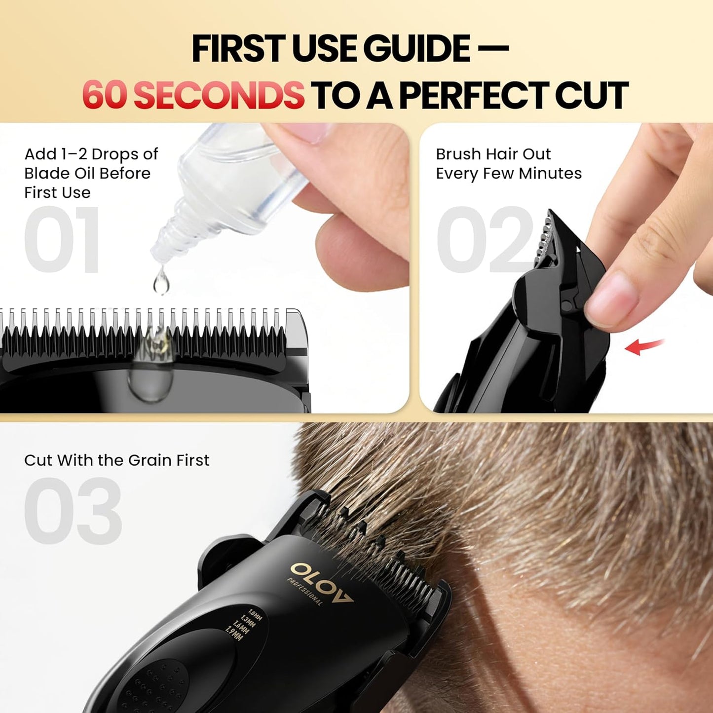 Skiennix Hair Clippers - Cordless Clipper Kit with Adjustable Lengths & 2-Speed Settings - Rechargeable (Black)