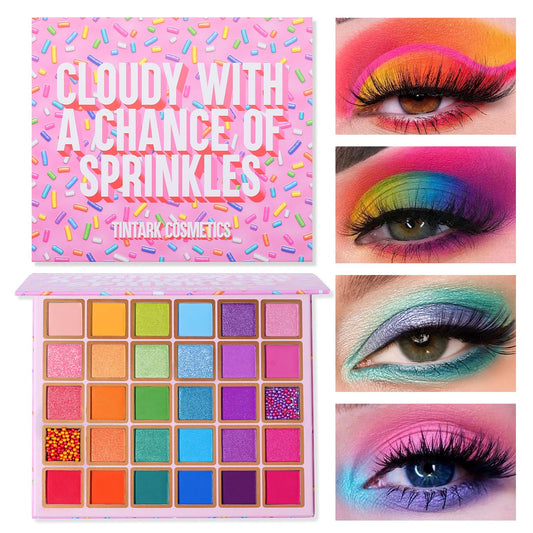 Tintark 30 Colors Eyeshadow Palette - Highly Pigmented Matte & Metallic Shades for Vibrant Eye Makeup