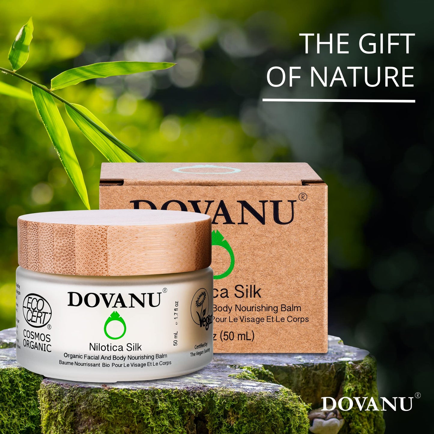 DOVANU Nilotica Silk East African Shea Butter Raw Organic & Vegan for All Skin Types - Ultimate Hydration & Repair - Paraben, GMO, & Fragrance Free - 1.7 fl oz Jar