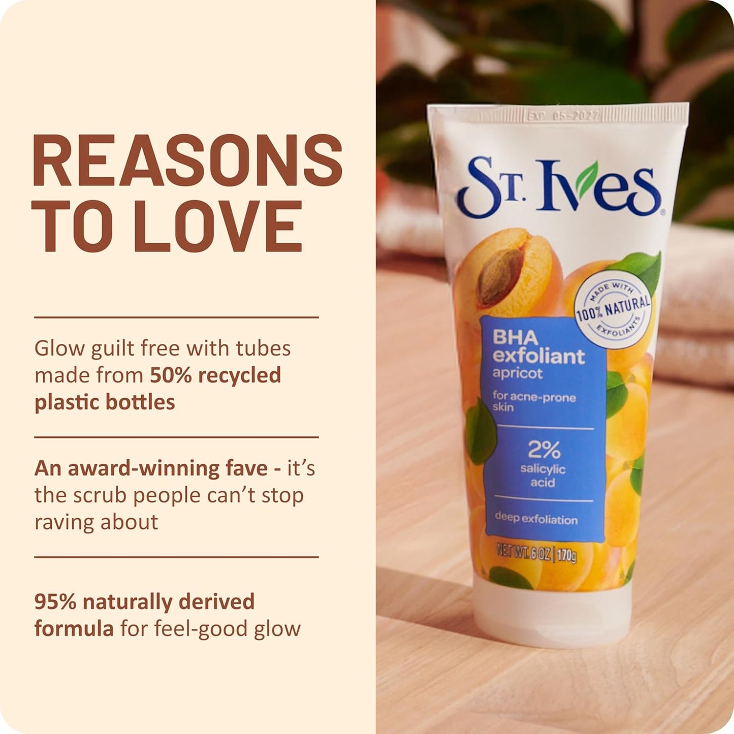 St. Ives Acne Control Face Scrub - Deep Exfoliator with Salicylic Acid for Radiant Skin | 6 oz, 4 Pack