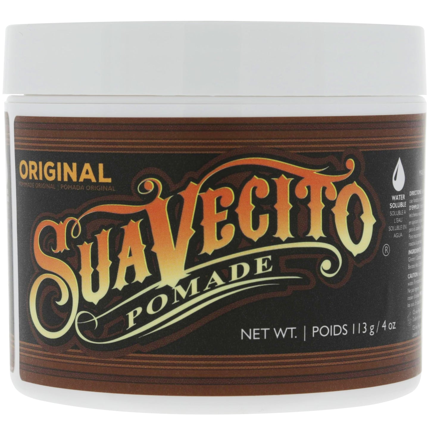 Suavecito Pomade For Men - Medium Hold Shine Water Based oz Pack Wax Like Flake All Day Hair Free Gel Hairstyles Easy To Wash Out