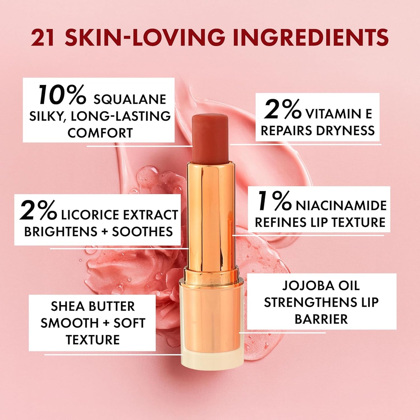 Skiennix Tinted Lip Balm - Hydrating Lip Tint with Cold-Pressed Oils & 10% Squalane - Natural Color for Soft, Moisturized Lips