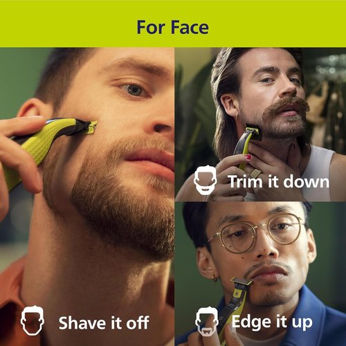Philips Norelco One 360 Hybrid Face Trimmer & Shaver - 5-in-1 Adjustable Comb, Model QP2724/90