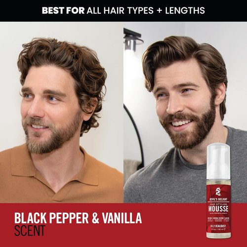 Billy Jealousy Devil’s Delight Hair Styling Mousse - Light Hold for Volume & Frizz Control | Travel Size, Vegan