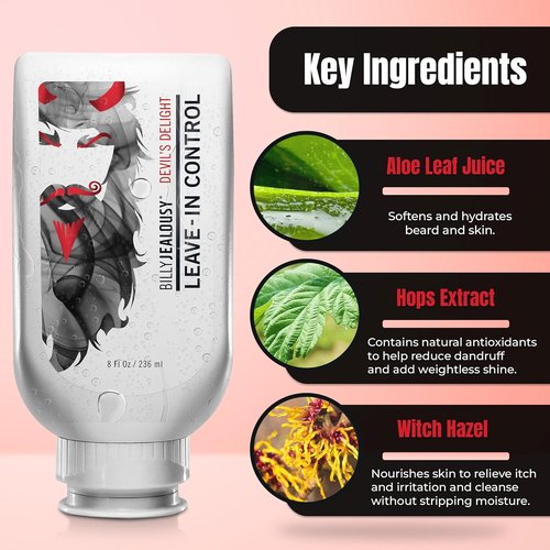Billy Jealousy Beard Control Leave-In Conditioner - Softens Hair & Skin | Aloe & Jojoba Oil