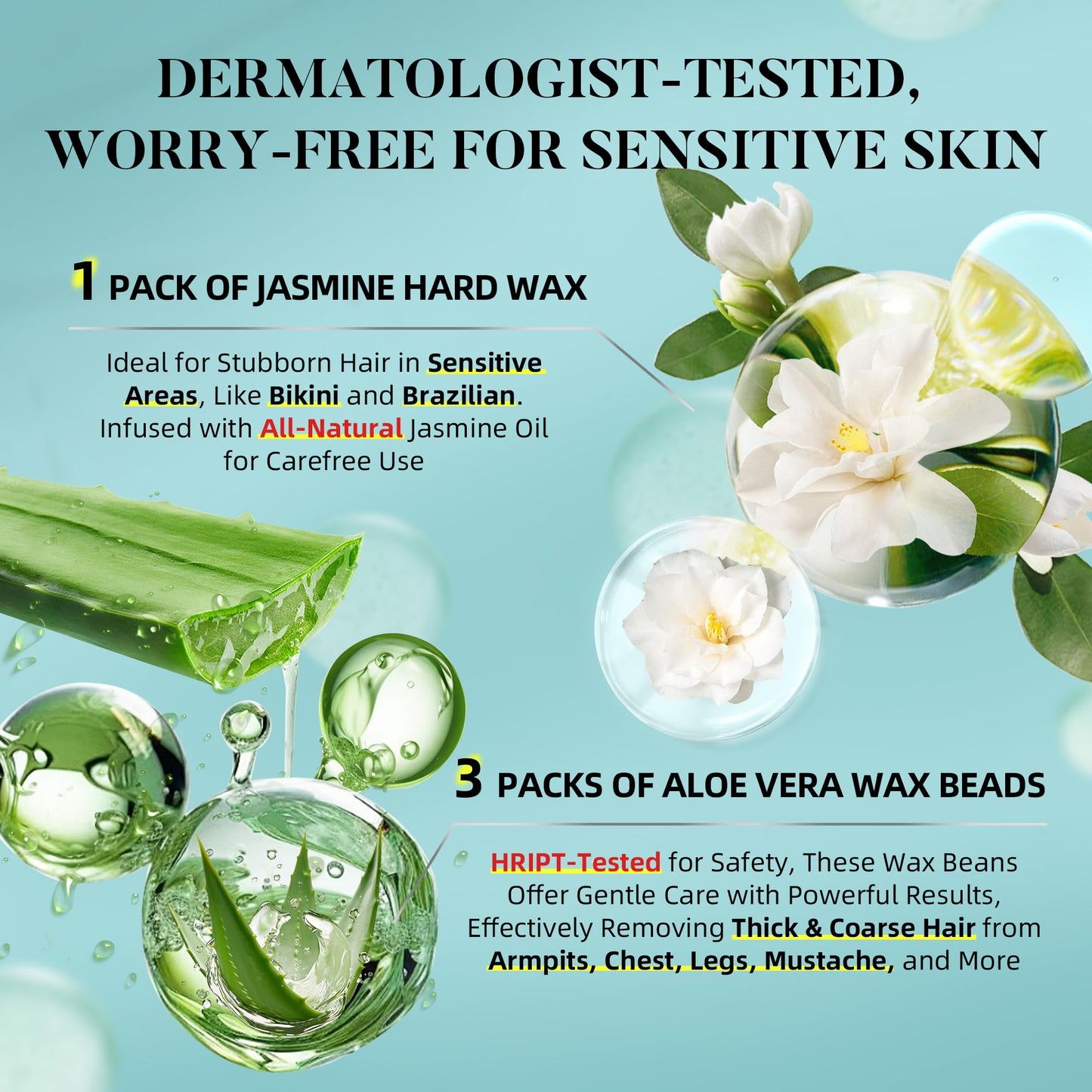 LANSLEYWAX Digital Waxing Kit for Women Men Blue-Green Wax Warmer for Hair Removal with Silicone Pot, Hard Wax Kit, Waxing Machine for Sensitive Skin Brazilian Bikini Leg Eyebrow Full Body Home Use