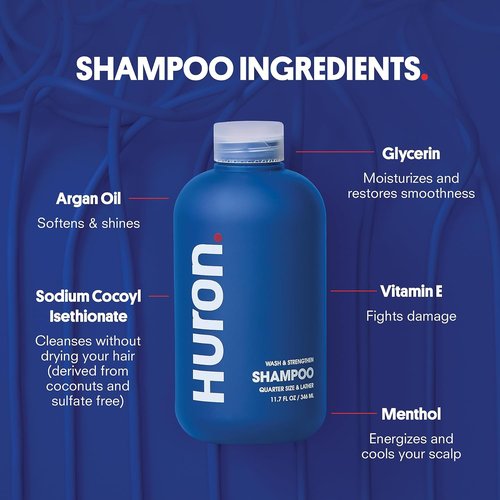 Huron Hair Duo - Hydrating Shampoo & Conditioner Set with Citrus + Juniper Scent | 12 Fl Oz (Pack of 2)