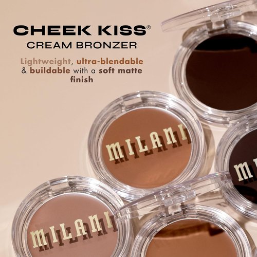 Milani Cheek Kiss Cream Bronzer - Hey Honey | Vegan & Cruelty-Free, Lightweight Glow, Soft Matte Finish