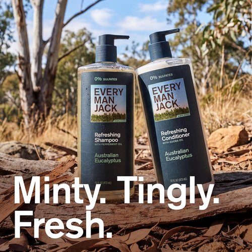 Every Man Jack Men's Shampoo & Conditioner Set - Sulfate-Free Eucalyptus Formula - 16 fl oz (2 Pack)