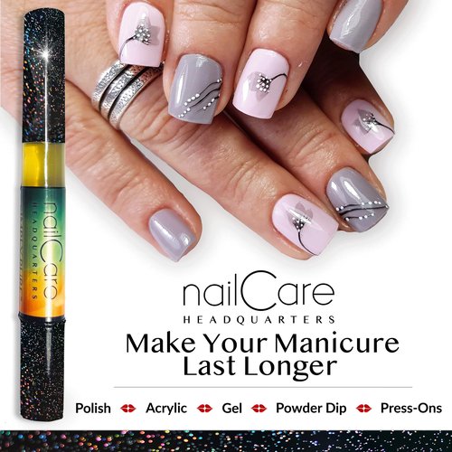 Cuticle Oil Pen for Nails - Nail Strengthener & Growth Nail Oil Serum for Damaged Nails, Hangnails w/Jojoba cuticle oil—Cucumber Melon Fragrance - Holographic Glitter Pens 4-Pack