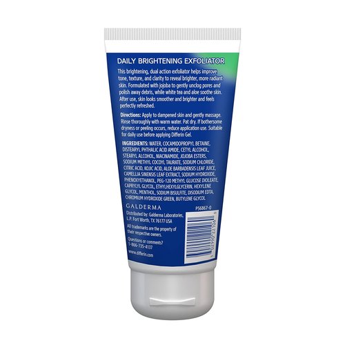 Differin Face Scrub - Daily Brightening Exfoliator for Acne-Prone Skin | 6 Fl Oz, Green