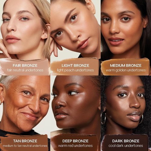Saie Sun Melt Cream Bronzer - Buildable Balm for Effortless Sculpting - Enriched with Vitamin C - Light Bronze (1 oz)