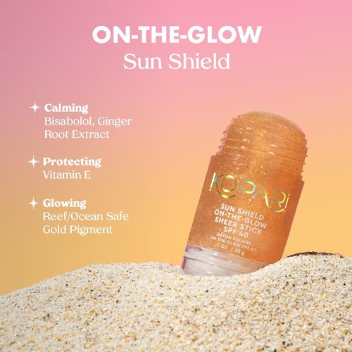 Kopari Sun Shield Sunscreen Stick SPF 40 - Sheer, Sweat & Water Resistant | 1oz with Vitamin E