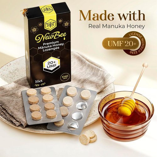 Manuka Health Manuka Honey Lozenges - UMF 20+ & MGO 1046 | 16 Count, Monofloral, Traceable Quality