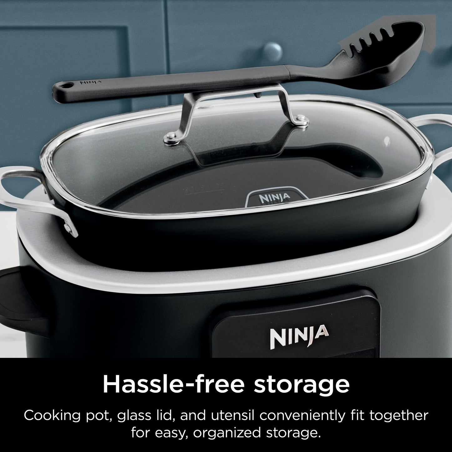 Ninja® 12-in-1 PossibleCooker™ PLUS | 8.5-qt - Sous Vide & Proof Multi-Cooker | Slow Cooker, Dutch Oven & More | Glass Lid & Integrated Spoon | Nonstick | Oven Safe Pot to 500°F | Black | MC1010