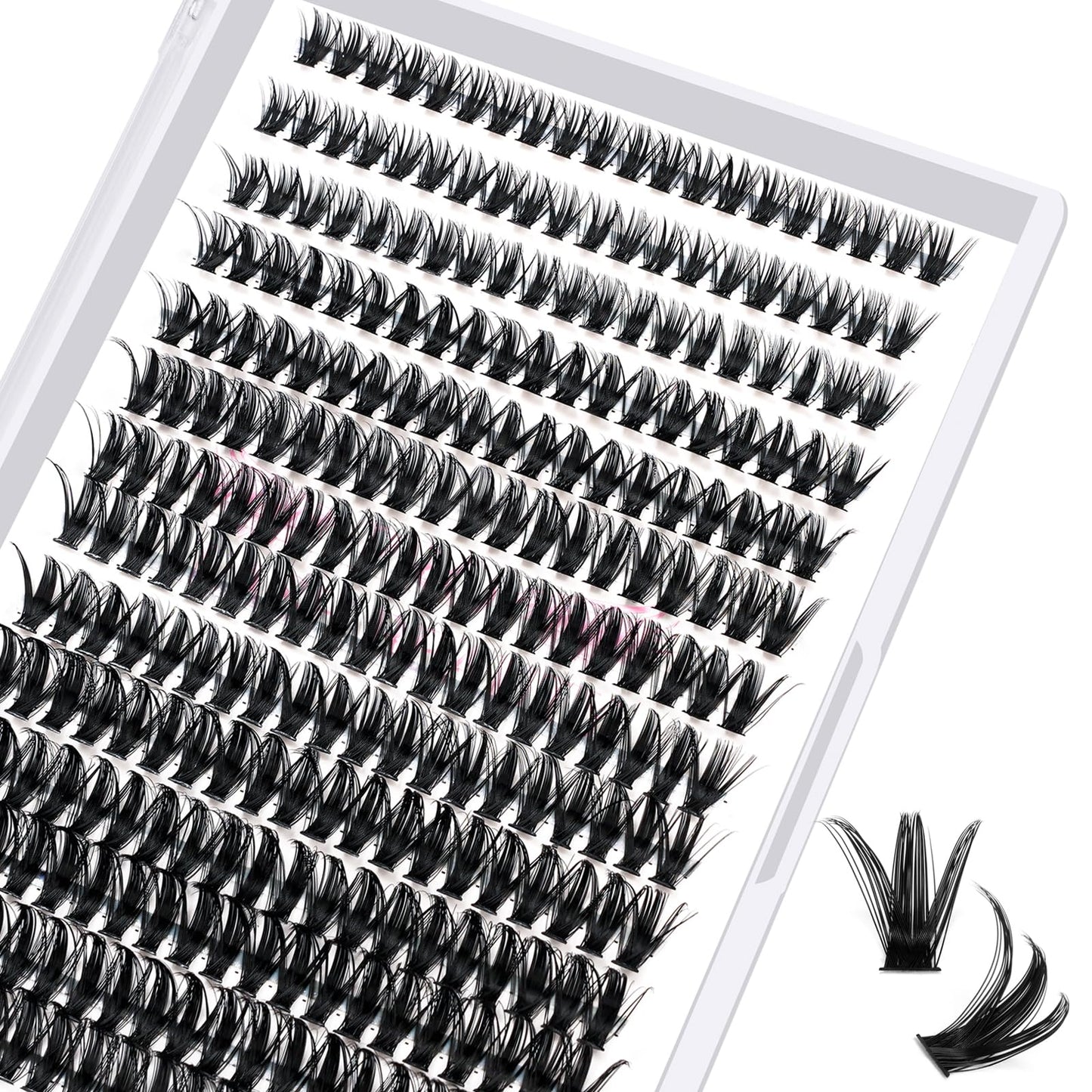 280 Pcs Individual Lashes 50D-C-0.07-16 Cluster Lashes C D Curl Wispy Lashes Bottom Lashes DIY Lashes At Home（50D-C-0.07-16）