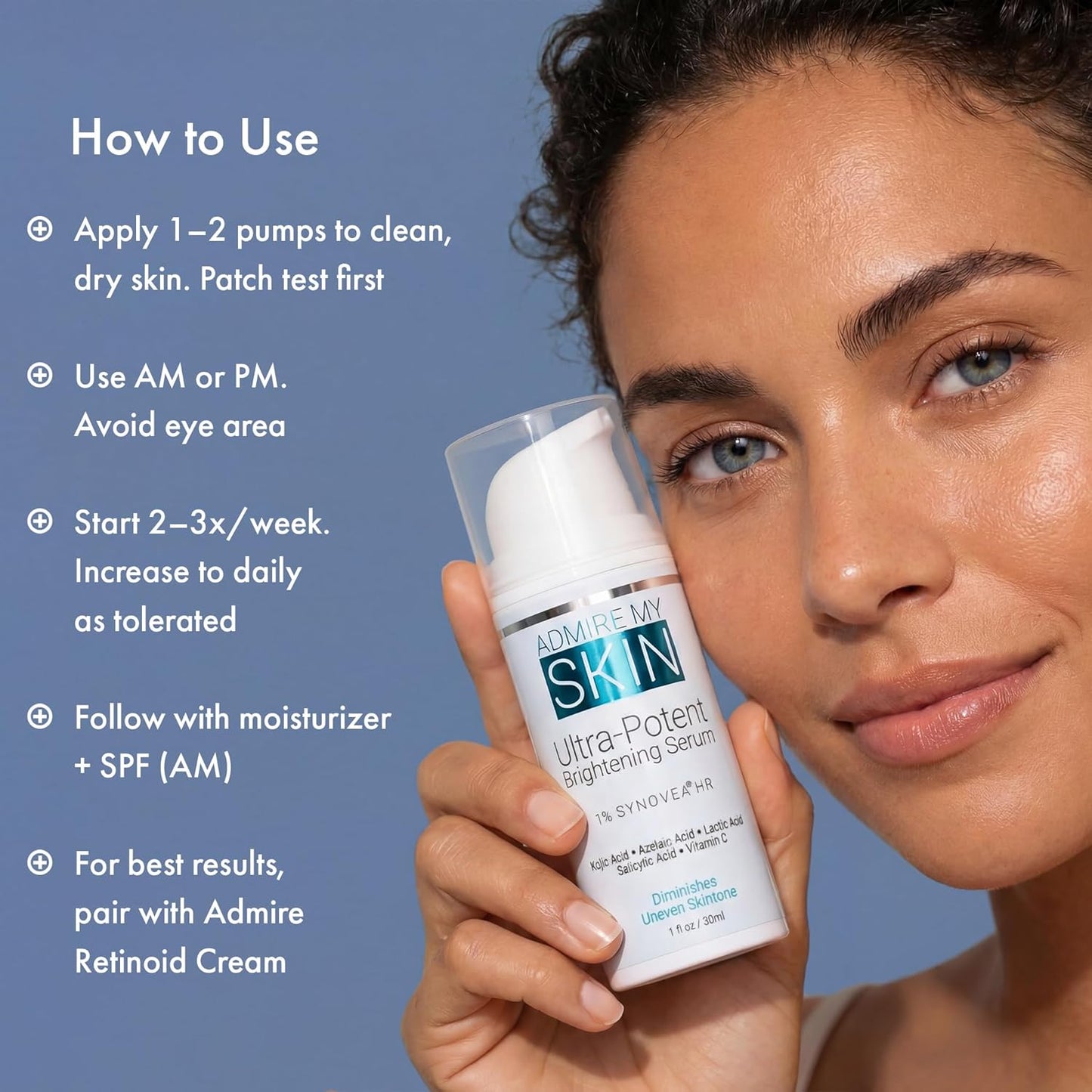 Admire My Skin Dark Spot Corrector Serum - Brightening Kojic & Azelaic Acid Formula | 1oz