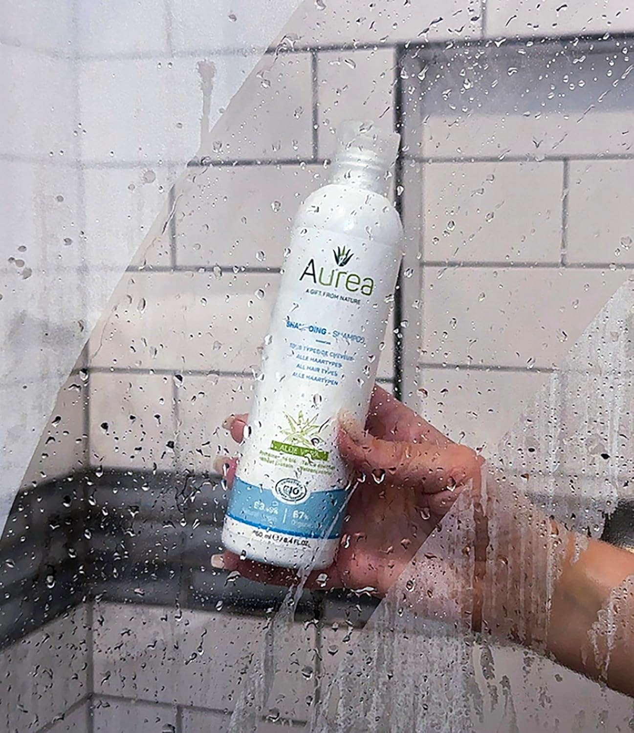 Aurea Aloe Vera Shampoo - Moisturizes & Soothes Hair - Restores Volume & Accelerates Growth - 8.4 Oz